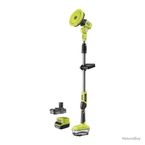 Brosse Motorisée Télescopique Ryobi R18TPS-120G 18V 2,0Ah Li-Ion One+ Rotative Brosse 15cm 1 Brosse Motorisée Télescopique Ryobi R18TPS-120G 18V 2,0Ah Li-Ion One+ Rotative Brosse 15cm