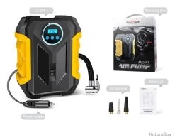 Carsun Gonfleur Compresseur Numérique Portable Idéal Pneus Matelas Gonflables Ballons Camping Plein