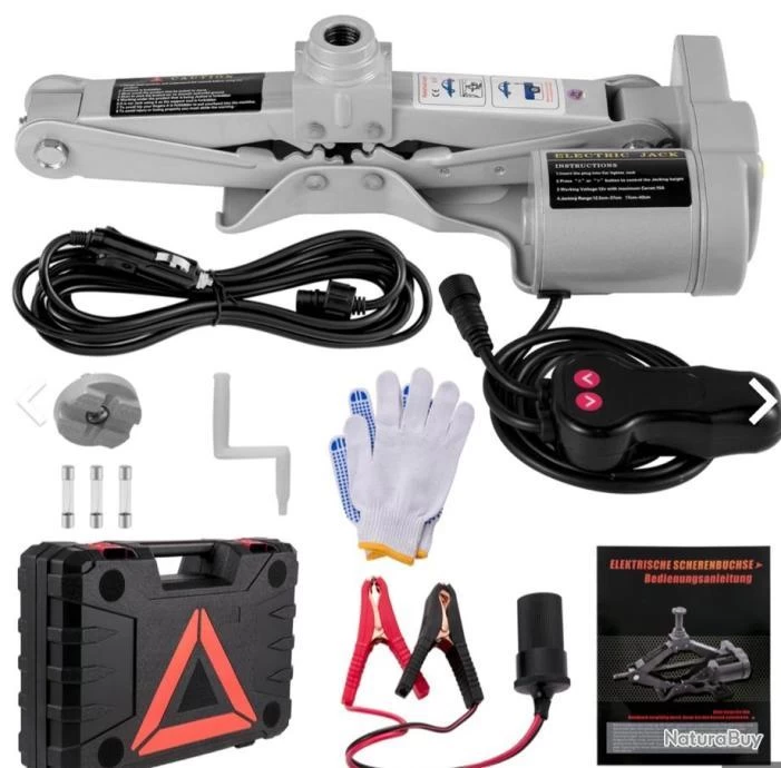 Cric Électrique à Ciseaux, DC 12 V 3 Tonnes 1 Cric Électrique à Ciseaux, DC 12 V 3 Tonnes