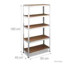 Étagère Charge Lourde 5 Niveaux Jusqu'à 1325 Kg 13_0001065