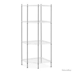 Étagère Charge Lourde D'angle Professionnel Métal 68 X 68 X 180 Cm 1 000 Kg Fini Chromé 14_0001497