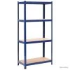 Étagère Charge Lourde De Rangement Bleu 80 X 40 X 160 Cm Acier Et MDF 02_0000705