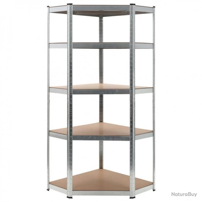 Étagère De Rangement Argenté 75x75x180 Cm Acier Et MDF 144265