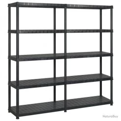 Étagère De Rangement à 5 Niveaux Noir 183x45,7x185 Cm Plastique 3059854