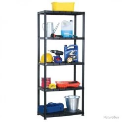 Étagère De Rangement à 5 Niveaux Noir 71x38x170 Cm Plastique 147684