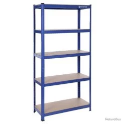 Étagère De Rangement Charge Lourde En Acier Résistant Clipsable 4 Niveaux Tablette En MDF 160 X 80