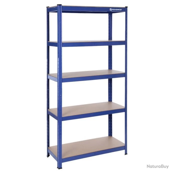 Étagère De Rangement Charge Lourde En Acier Résistant Clipsable 4 Niveaux Tablette En MDF 160 X 80 1 Étagère De Rangement Charge Lourde En Acier Résistant Clipsable 4 Niveaux Tablette En MDF 160 X 80