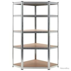 Étagère De Rangement Charge Lourde Robuste Atelier Garage Outils Argenté 90 X 90 X 180 Cm Acier Et