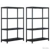 Étagères De Rangement 2 Pcs Noir 220 Kg 90x40x138 Cm Plastique 276262