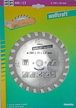 Lame De Scie Circulaire 160mm Wolfcraft Ref 6568000