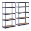 Lot De 2 étagères Charge Lourde étagère Métallique étagère D'atelier 90 X 40 X 180 Cm Supporte 5 X