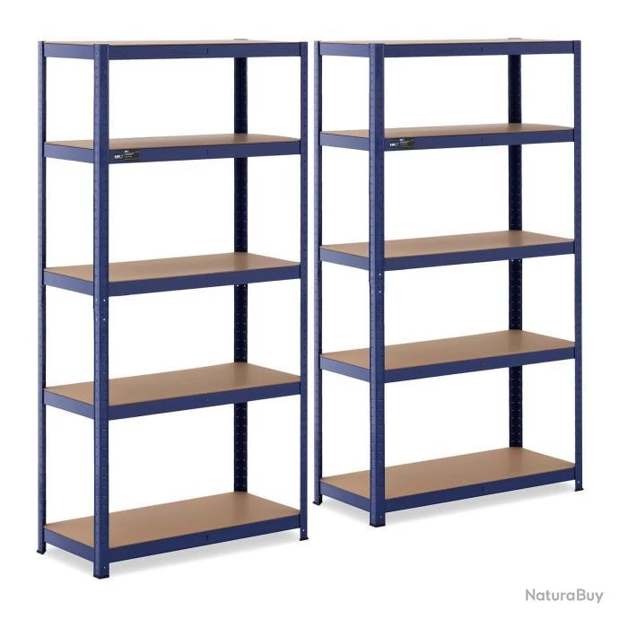 Lot De 2 étagères Charge Lourde étagère Métallique étagère D'atelier 90 X 40 X 180 Cm Supporte 5 X 1 Lot De 2 étagères Charge Lourde étagère Métallique étagère D'atelier 90 X 40 X 180 Cm Supporte 5 X