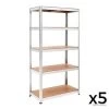 Lot De 5 étagère De Rangement De Charge Lourde 1325kg Max - Acier Galvanisé - LIVRAISON GRATUITE