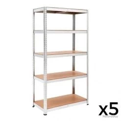 Lot De 5 étagère De Rangement De Charge Lourde 1325kg Max - Acier Galvanisé - LIVRAISON GRATUITE