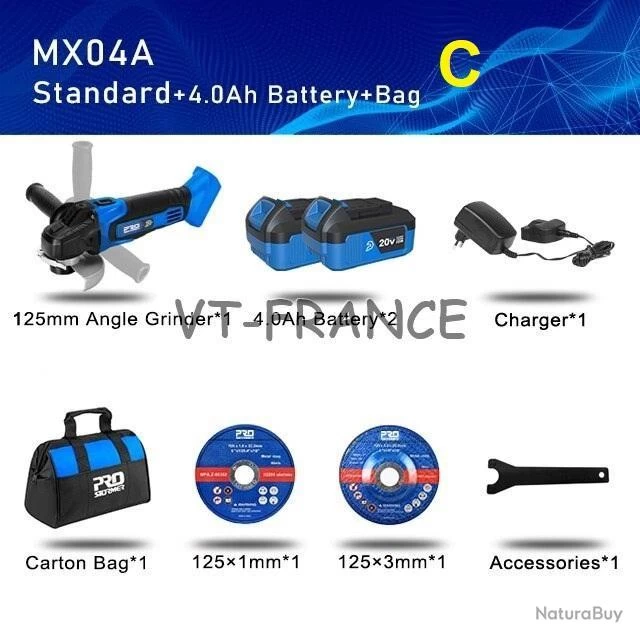 Meuleuse D Angle 125mm Pro Sans Fil 20/21V, Modele: C 1 Meuleuse D Angle 125mm Pro Sans Fil 20/21V, Modele: C