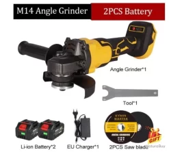 Meuleuse D'angle Sans Fil, 2 Batteries + Chargeur, Vitesse Variable 18V