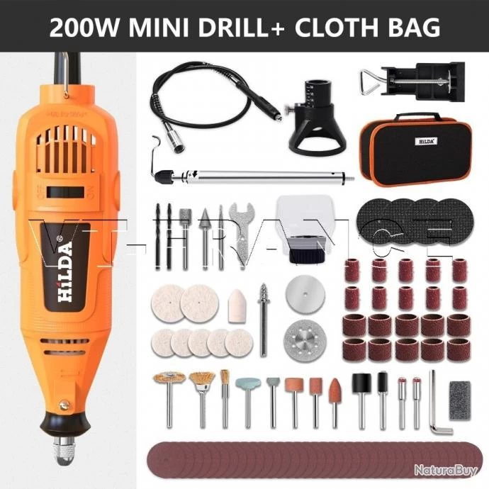 Mini Perceuse Meuleuse Style Dremel, Modele: DM-163 1 Mini Perceuse Meuleuse Style Dremel, Modele: DM-163