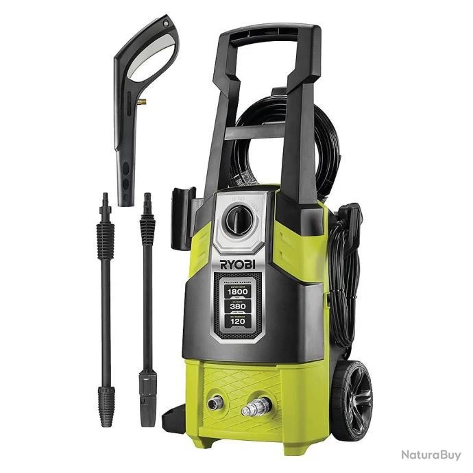 Nettoyeur Haute Pression Ryobi RPW120B 1800W 120bar Eau Froide Débit 380 L/h 1 Nettoyeur Haute Pression Ryobi RPW120B 1800W 120bar Eau Froide Débit 380 L/h