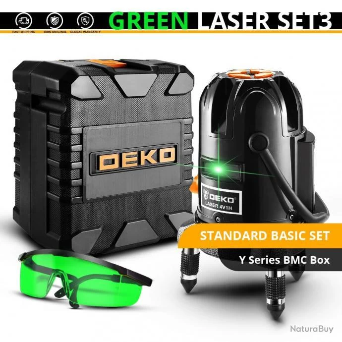 Niveau Laser Rotatif 360 Auto Nivelant 6 Points, Modele: GREEN LASER SET3 1 Niveau Laser Rotatif 360 Auto Nivelant 6 Points, Modele: GREEN LASER SET3