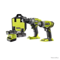 Pack De Machines 18V Ryobi R18DDID-220S Perceuse Visseuse Et Visseuse à Chocs