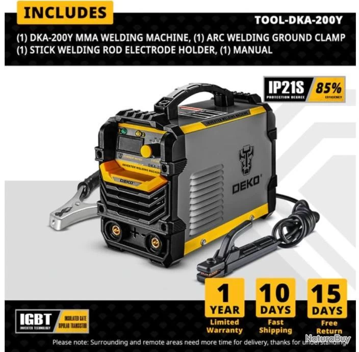 Poste à Souder-Inverter DC-IGBT-MMA-220V-adapté Aux Débutants.....LIVRAISON OFFERTE 1 Poste à Souder-Inverter DC-IGBT-MMA-220V-adapté Aux Débutants.....LIVRAISON OFFERTE