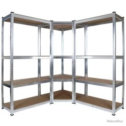 Rayonnage D'atelier Lourd étagères Enfichables 160 Cm Armoire De Coin Kit Cave Stockage 16_0002707