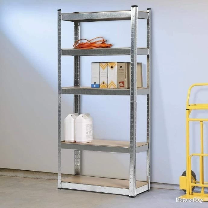 TOP ENCHERE - Etagère Modulable à 5 Plateaux - Résistant Jusqu'à 130 Kg - LIVRAISON GRATUITE 1 TOP ENCHERE - Etagère Modulable à 5 Plateaux - Résistant Jusqu'à 130 Kg - LIVRAISON GRATUITE