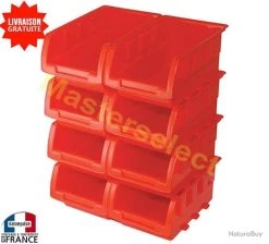 8 X BAC A BEC A SUPENDRE MURAL OU A EMPILER BOITE DE RANGEMENTS 165X105X75MM