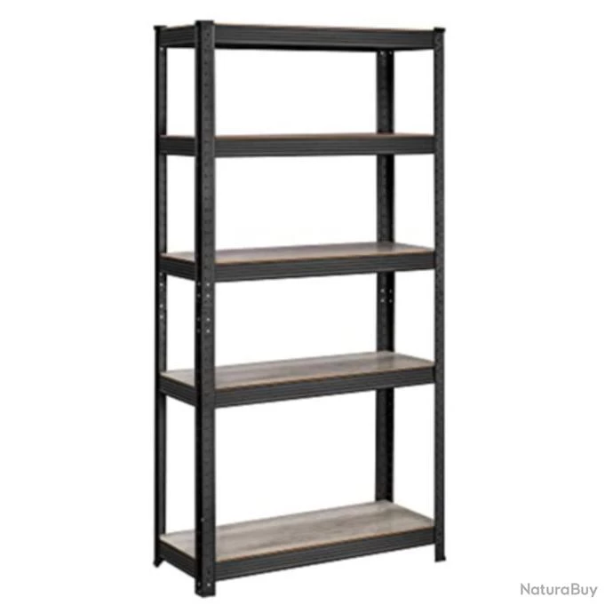 Étagère Charge Lourde à 5 Niveaux 150 X 75 X 30 Cm Capacité 400 Kg (80 Kg/niveau) Style Industriel 1 Étagère Charge Lourde à 5 Niveaux 150 X 75 X 30 Cm Capacité 400 Kg (80 Kg/niveau) Style Industriel