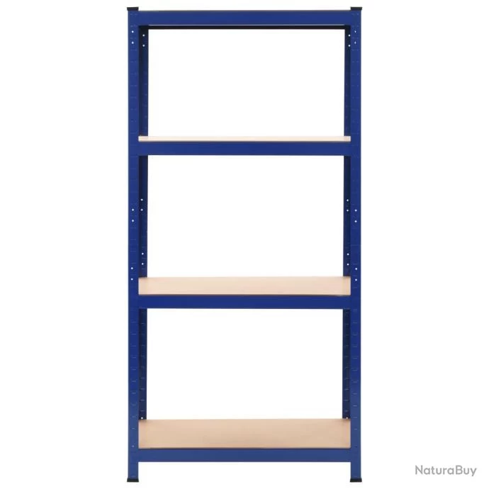 Étagère Charge Lourde De Rangement Bleu 80 X 40 X 160 Cm Acier Et MDF 02_0000705 2 Étagère Charge Lourde De Rangement Bleu 80 X 40 X 160 Cm Acier Et MDF 02_0000705 – Image 2
