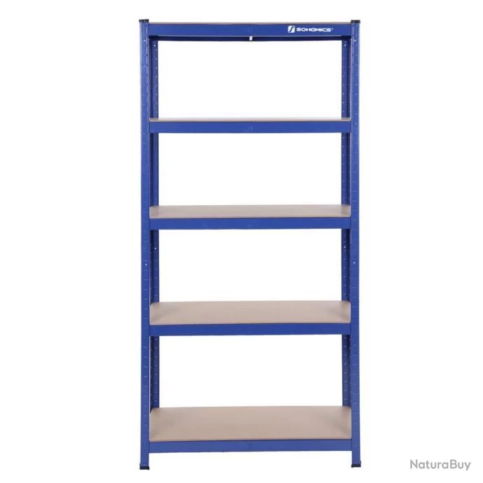 Étagère De Rangement Charge Lourde En Acier Résistant Clipsable 4 Niveaux Tablette En MDF 160 X 80 2 Étagère De Rangement Charge Lourde En Acier Résistant Clipsable 4 Niveaux Tablette En MDF 160 X 80 – Image 2