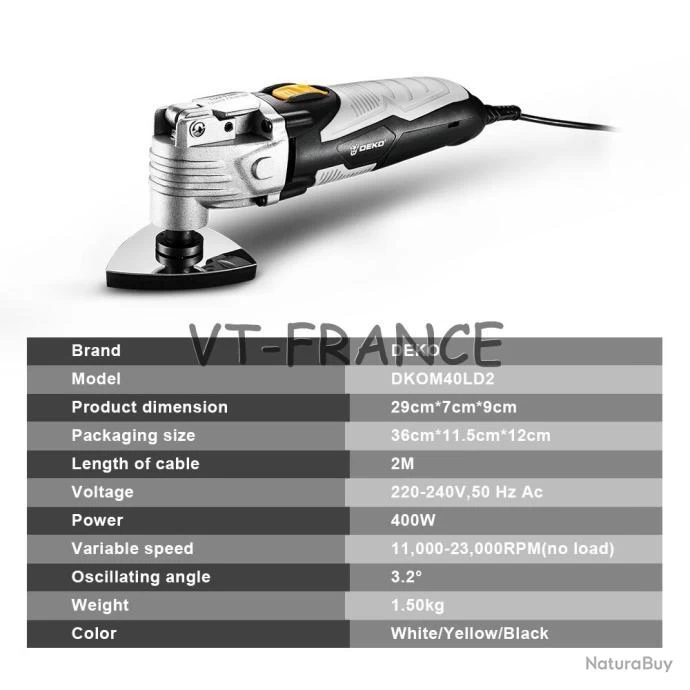 Outil Oscillant Multifonction Pro 400W, Modele: SET2 2 Outil Oscillant Multifonction Pro 400W, Modele: SET2 – Image 2