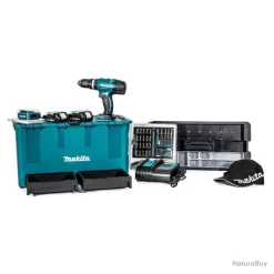 Perceuse Visseuse à Percussion Sans Fil MAKITA DHP453ZX11 18V 1,5Ah Li-Ion, 2 Batteries, Chargeur, C