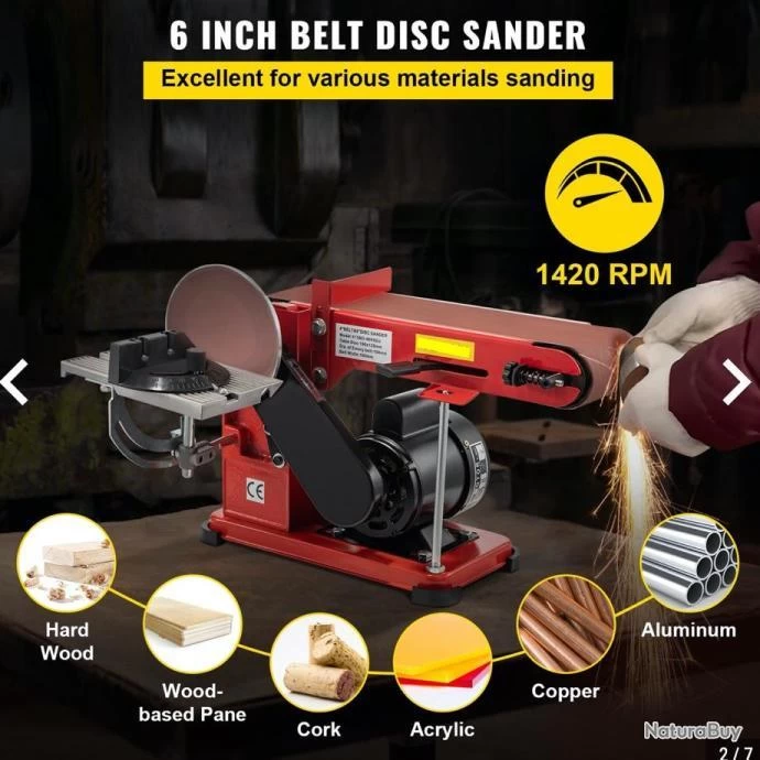 Ponceuse à Bande Et à Disque 375W Polir Métaux Ponceuse Électrique Ponçage LIVRAISON OFFERTE 2 Ponceuse à Bande Et à Disque 375W Polir Métaux Ponceuse Électrique Ponçage LIVRAISON OFFERTE – Image 2