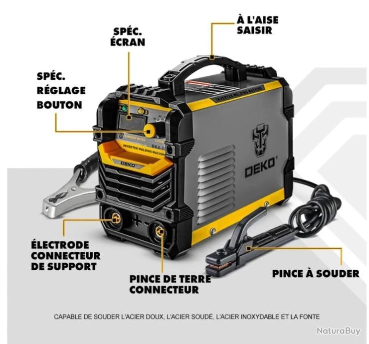 Poste à Souder-Inverter DC-IGBT-MMA-220V-adapté Aux Débutants.....LIVRAISON OFFERTE 2 Poste à Souder-Inverter DC-IGBT-MMA-220V-adapté Aux Débutants.....LIVRAISON OFFERTE – Image 2