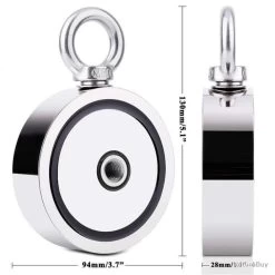 Aimant De Pêche Néodyme Puissant Double Faces Combiné 770KG Avec 20m Corde Gants Grappin Mousqueton -Des outils pour votre vie. 00003 Aimant de Peche Neodyme Puissant Double Faces Combine 770KG avec 20m Corde Gants Grappin Mousqueton