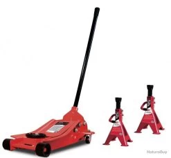 Pack Cric Rouleur Extra Plat 2,5T Et Chandelles 3T MW-Tools CAT25LSET