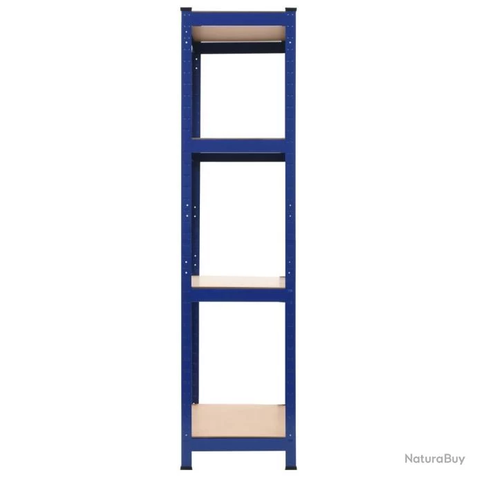 Étagère Charge Lourde De Rangement Bleu 80 X 40 X 160 Cm Acier Et MDF 02_0000705 3 Étagère Charge Lourde De Rangement Bleu 80 X 40 X 160 Cm Acier Et MDF 02_0000705 – Image 3