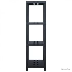 Étagère De Rangement Noir 220 Kg 90x40x138 Cm Plastique 45679 -Des outils pour votre vie. 00003 Etagere de rangement Noir 220 kg 90x40x138 cm Plastique