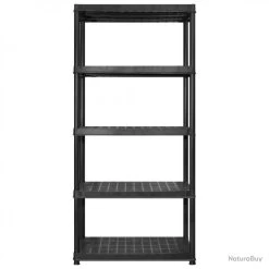 Étagère De Rangement à 5 Niveaux Noir 183x45,7x185 Cm Plastique 3059854 -Des outils pour votre vie. 00003 Etagere de rangement a 5 niveaux Noir 183x45 7x185 cm Plastique