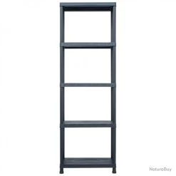 Étagères De Rangement 5 Pcs Noir 125 Kg 60x30x180 Cm Plastique 276258 -Des outils pour votre vie. 00003 Etageres de rangement 5 pcs Noir 125 kg 60x30x180 cm Plastique