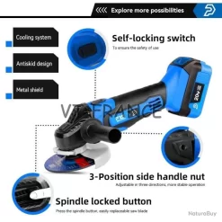 Meuleuse D Angle 125mm Pro Sans Fil 20/21V, Modele: A 7 Meuleuse D Angle 125mm Pro Sans Fil 20/21V, Modele: A -Des outils pour votre vie. 00003 Meuleuse d Angle 125mm Pro Sans Fil 20 21V Modele A