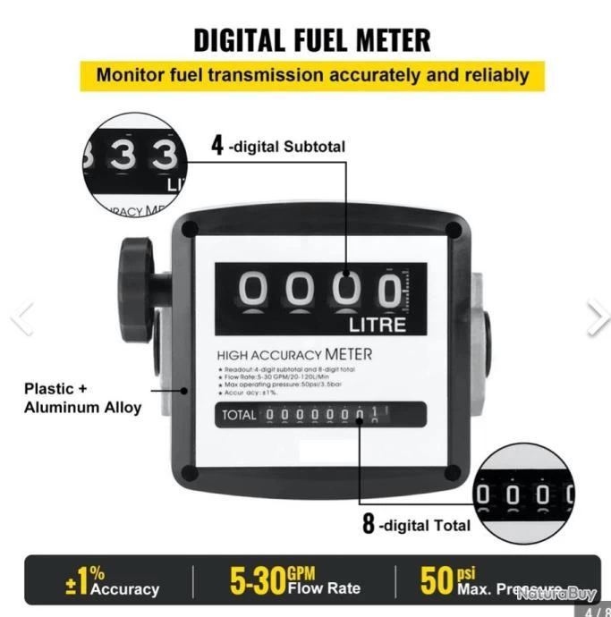 Pompe Diesel Auto-amorçante 60L/min, Pompe Gasoil électrique 550W.......LIVRAISON OFFERTE 3 Pompe Diesel Auto-amorçante 60L/min, Pompe Gasoil électrique 550W.......LIVRAISON OFFERTE – Image 3