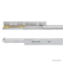 10 Paires De Coulisses Emuca Silver à Sortie Totale Avec Amortie Et Crochet Profondeur 390mm Acier Z -Des outils pour votre vie. 00004 10 paires de coulisses Emuca Silver a sortie totale avec amortie et crochet profondeur 390mm acier z