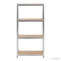 Étagère Charge Lourde 80 X 40 X 160 Cm Supporte 4 X 80 Kg Robuste Garage Atelier Outils Gris 14_000 -Des outils pour votre vie. 00004 Etagere charge lourde 80 x 40 x 160 cm supporte 4 x 80 kg robuste garage atelier outils gris 14 000