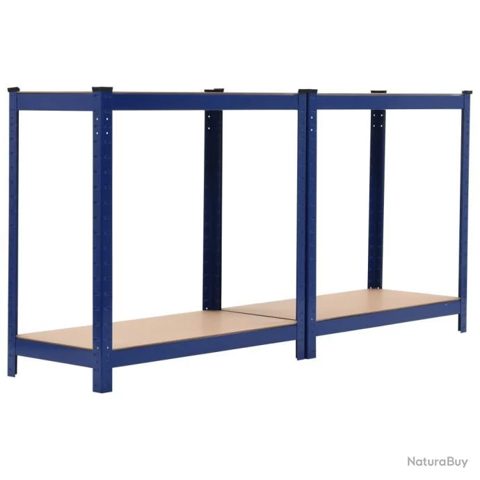 Étagère Charge Lourde De Rangement Bleu 80 X 40 X 160 Cm Acier Et MDF 02_0000705 4 Étagère Charge Lourde De Rangement Bleu 80 X 40 X 160 Cm Acier Et MDF 02_0000705 – Image 4