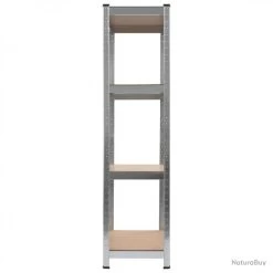 Étagère De Rangement Argenté 80x40x160 Cm Acier Et MDF 144266 -Des outils pour votre vie. 00004 Etagere de rangement Argente 80x40x160 cm Acier et MDF