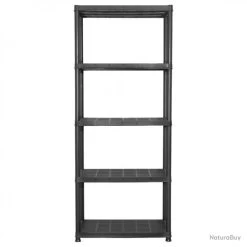 Étagère De Rangement à 5 Niveaux Noir 71x38x170 Cm Plastique 147684 -Des outils pour votre vie. 00004 Etagere de rangement a 5 niveaux Noir 71x38x170 cm Plastique
