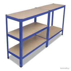 Étagère De Rangement Charge Lourde Robuste Atelier Garage Outils 180 Cm Acier MDF Bleu 02_0000690 -Des outils pour votre vie. 00004 Etagere de rangement charge lourde robuste atelier garage outils 180 cm acier MDF bleu 02 0000690