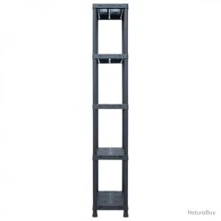 Étagères De Rangement 5 Pcs Noir 125 Kg 60x30x180 Cm Plastique 276258 -Des outils pour votre vie. 00004 Etageres de rangement 5 pcs Noir 125 kg 60x30x180 cm Plastique